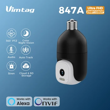 E27 Light Bulb Camera WIFI Outdoor Security Camera 360° PTZ PIR Smart Light Auto Track Waterproof CCTV Surveillance Camera IP 1