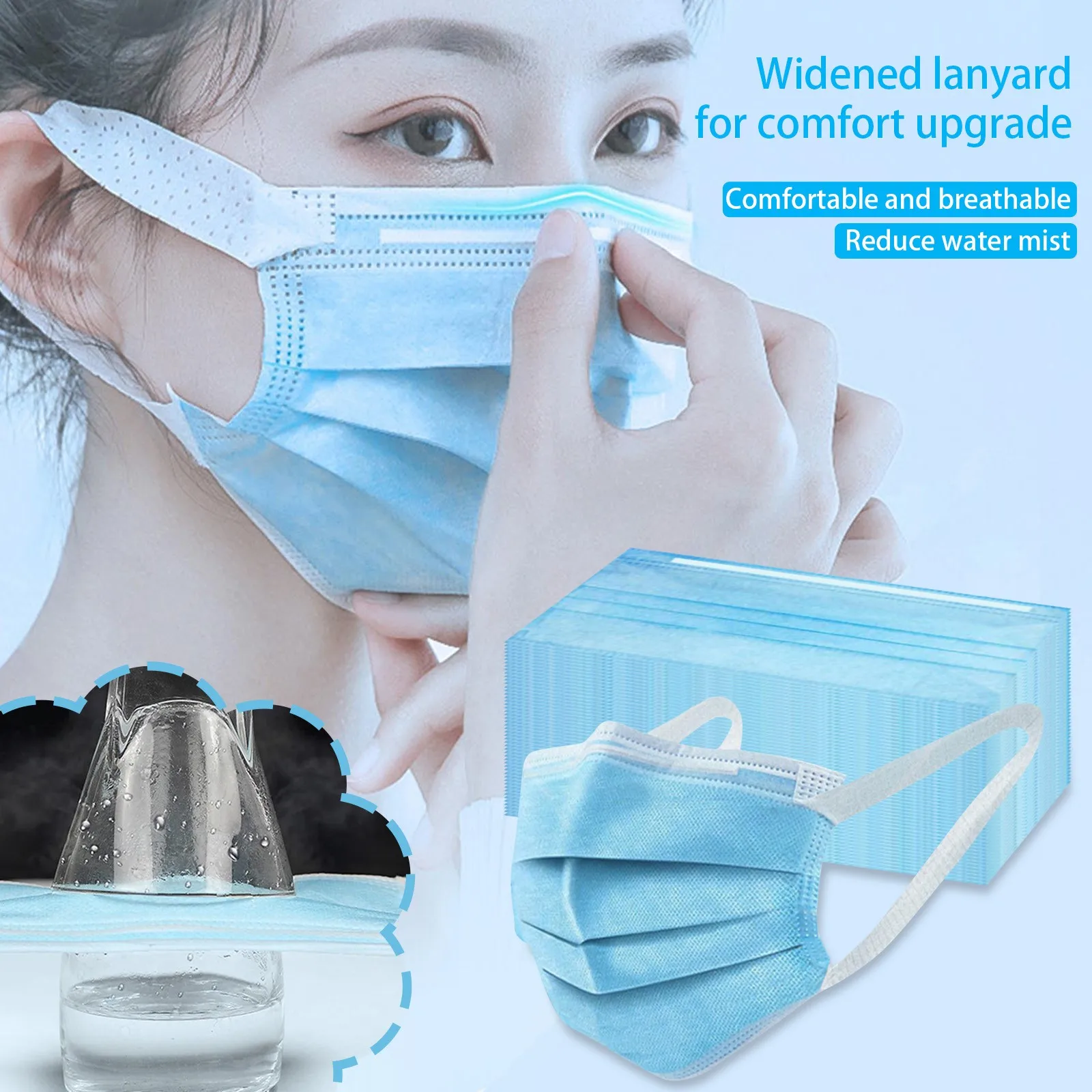 50PCS Disposable Mask Protective Breathable Unisex Mask Adult Protective 방독면 cazafantasmas 자외선차단마스크 m&aacute;scaras dive