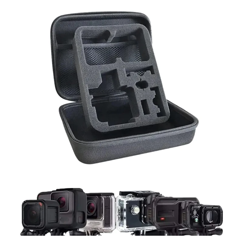 Étui de transport pour caméra d'action avec dragonne, design compact et robuste en EVA