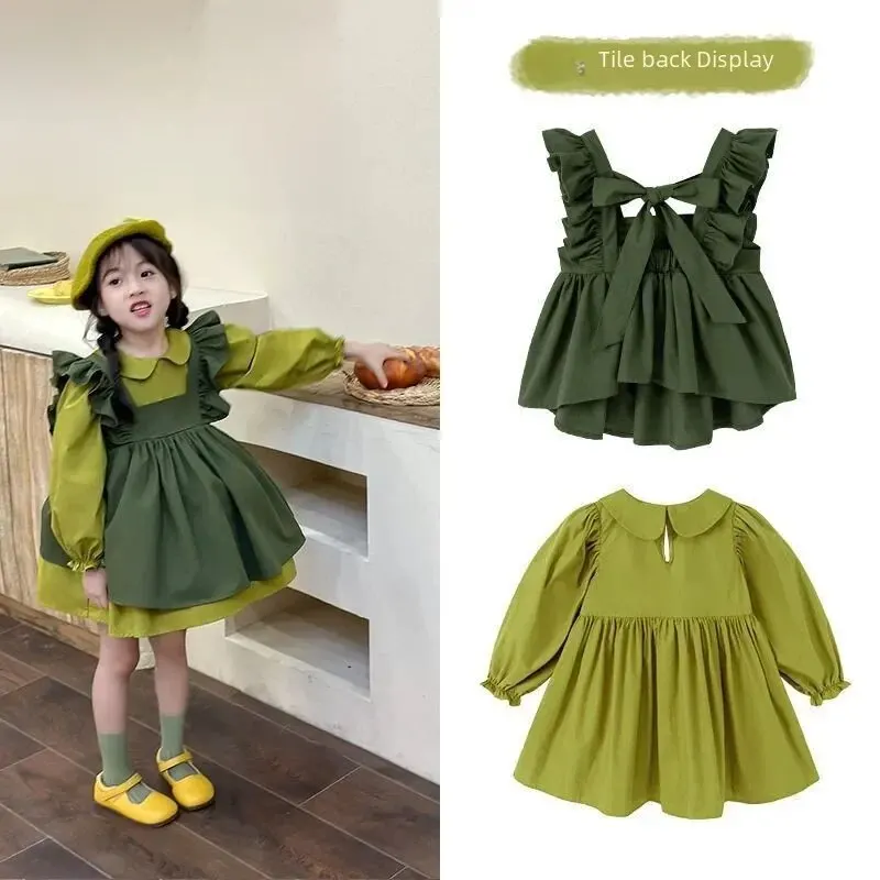 Dress + suspender skirt two-piece set