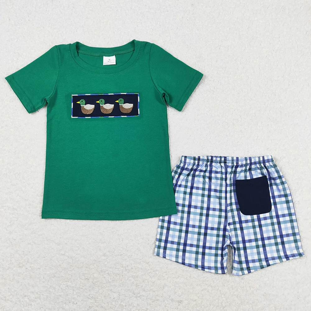Kids Clothing Set Kids T Shirt Boys Clothing Set Kids Designer Clothes Boys Baseball Duck Embroidery Short Sleeve Shorts Sets Boutique Baby Boys Clothes