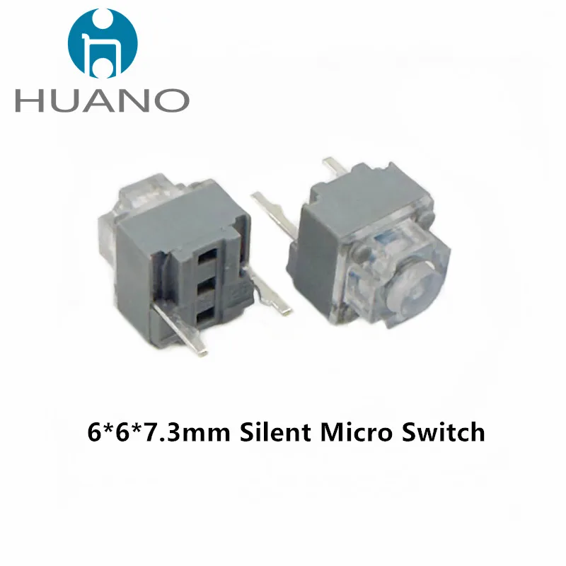 Huano Novo Produto 6*6*7.3 mm Quadrado Silencioso Mouse Micro Interruptor Botão do Mouse Pode Substituir Retângulo Mudo Micro Interruptor Chave Dpi 100 Pcs - Imagem 3