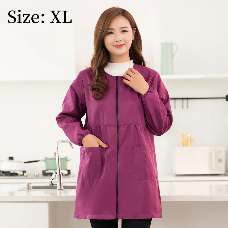 Women's Waterproof Long-Sleeved Grooming and Work Smock Apron