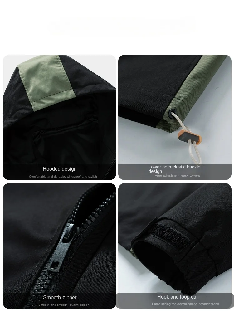 Big Size Jacket Men's Spring Autumn Multi-pocket Loose Patchwork Jacket Hooded Youth Trendy Tops Youth Clothes 8xl 9xl