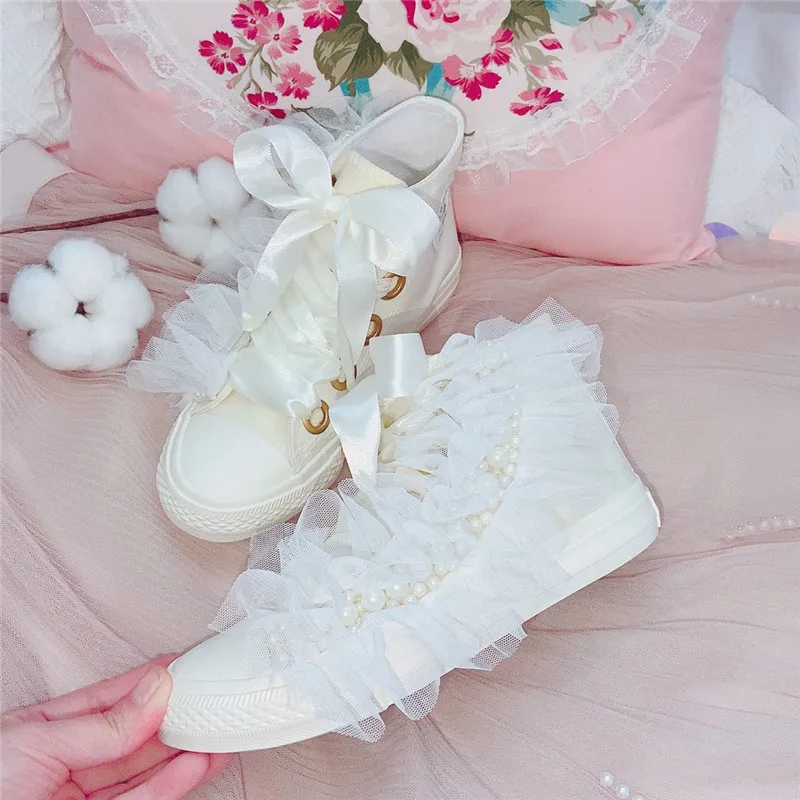 High Top Luxury Canvas Shoes For Women Casual Flats Loafers Women