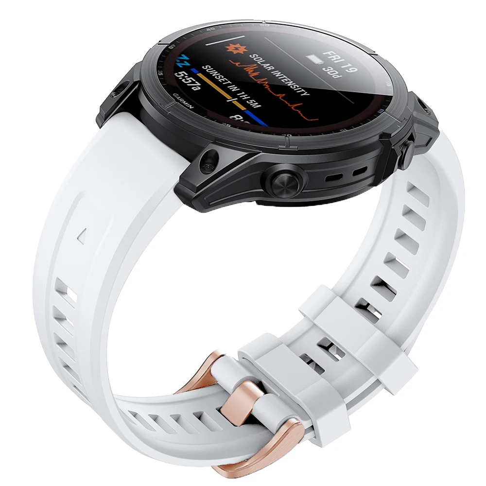 Elegant Silicone Quickfit Watchband Strap for Women - Compatible with Garmin Fenix Series