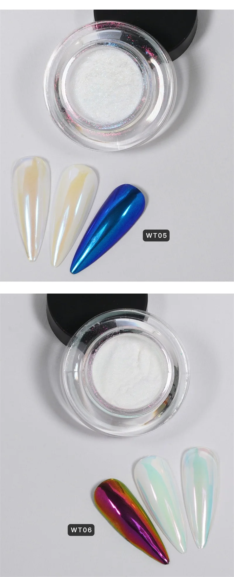 HNDO Neue 10 Farben Aurora Magic Mirror Pulver Nagel Glitter Chrom Pigment Staub Effekt für Nail art Decor Maniküre Design 2025 – Detail 11