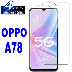 Premium 9H Tempered Glass Screen Protector - Pack of 2/4, HD Clarity for 4 pieces (OPPO A78 5G)