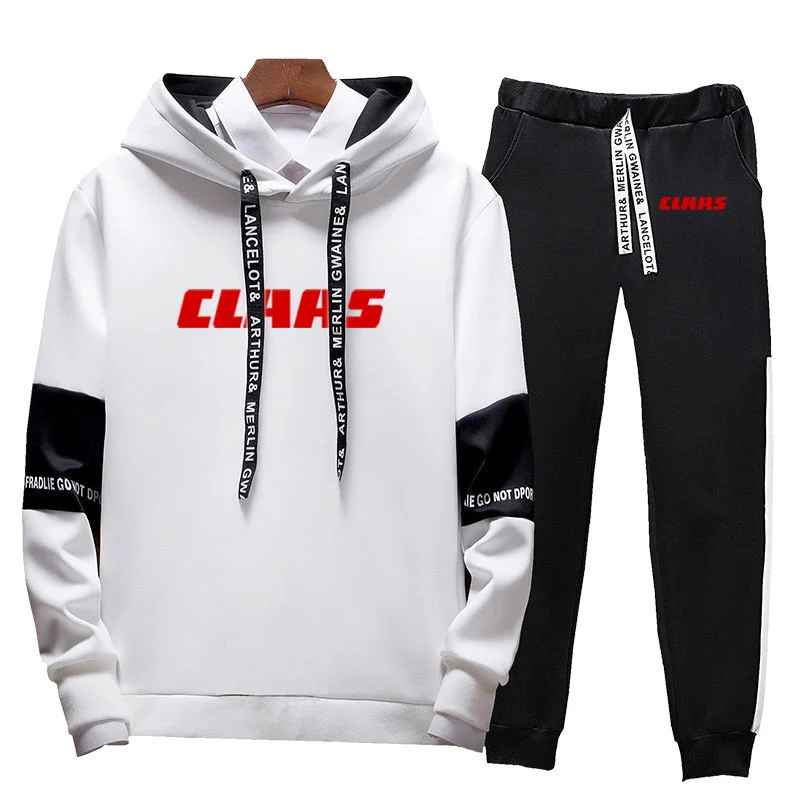 2023 new men's CLAAS printed spring and autumn tricolor with sports clothes hoodie fitness pullover sweatshirt leisure sports cl