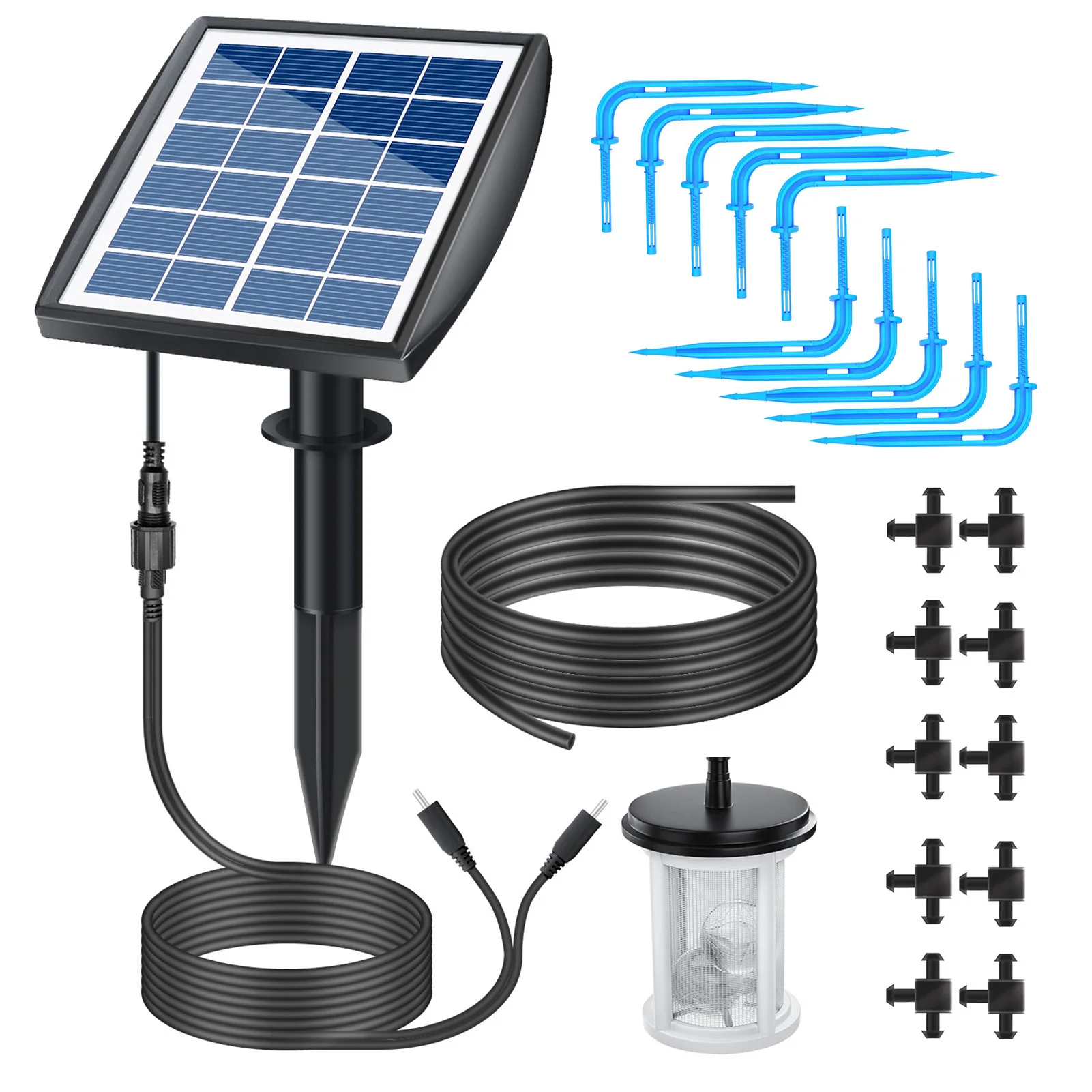 YAHAMOO Irrigatiesysteem op zonne-energie 2024, nieuwste druppelirrigatiesysteem, automatisch bewateringssysteem, tuin, met 12 timermodi 15 m slang voor tuin, balkon, planten, potplanten buiten YAHAMOO Irrigatiesysteem op zonne-energie 2024, nieuwste druppelirrigatiesysteem, automatisch bewateringssysteem, tuin, met 12 timermodi 15 m slang voor tuin, balkon, planten, potplanten buiten