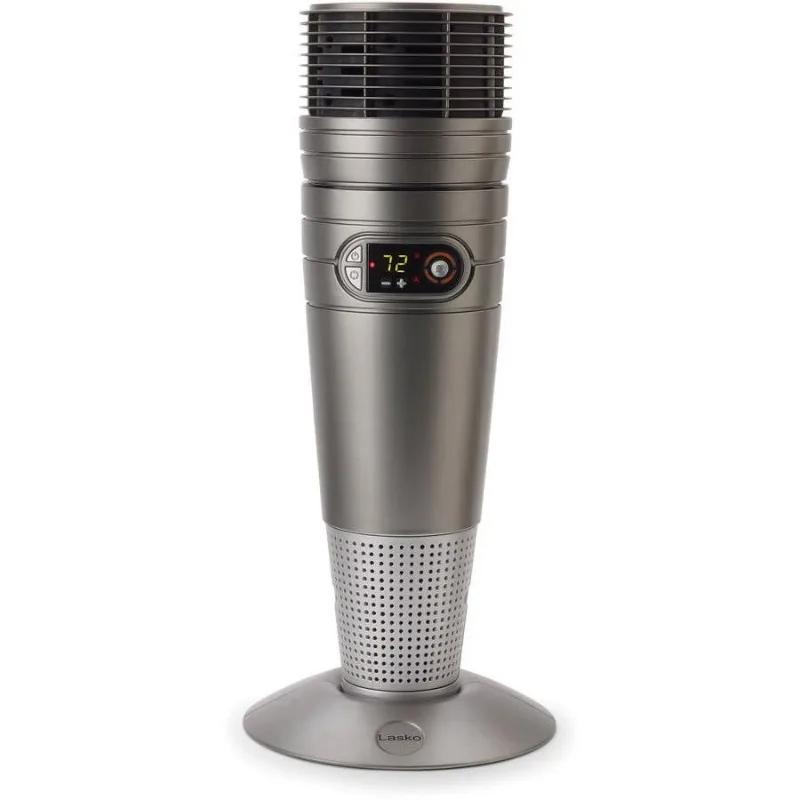 

Lasko 1500 Вт круглый керамический башенный обогреватель с дистанционным управлением, 6451, серый