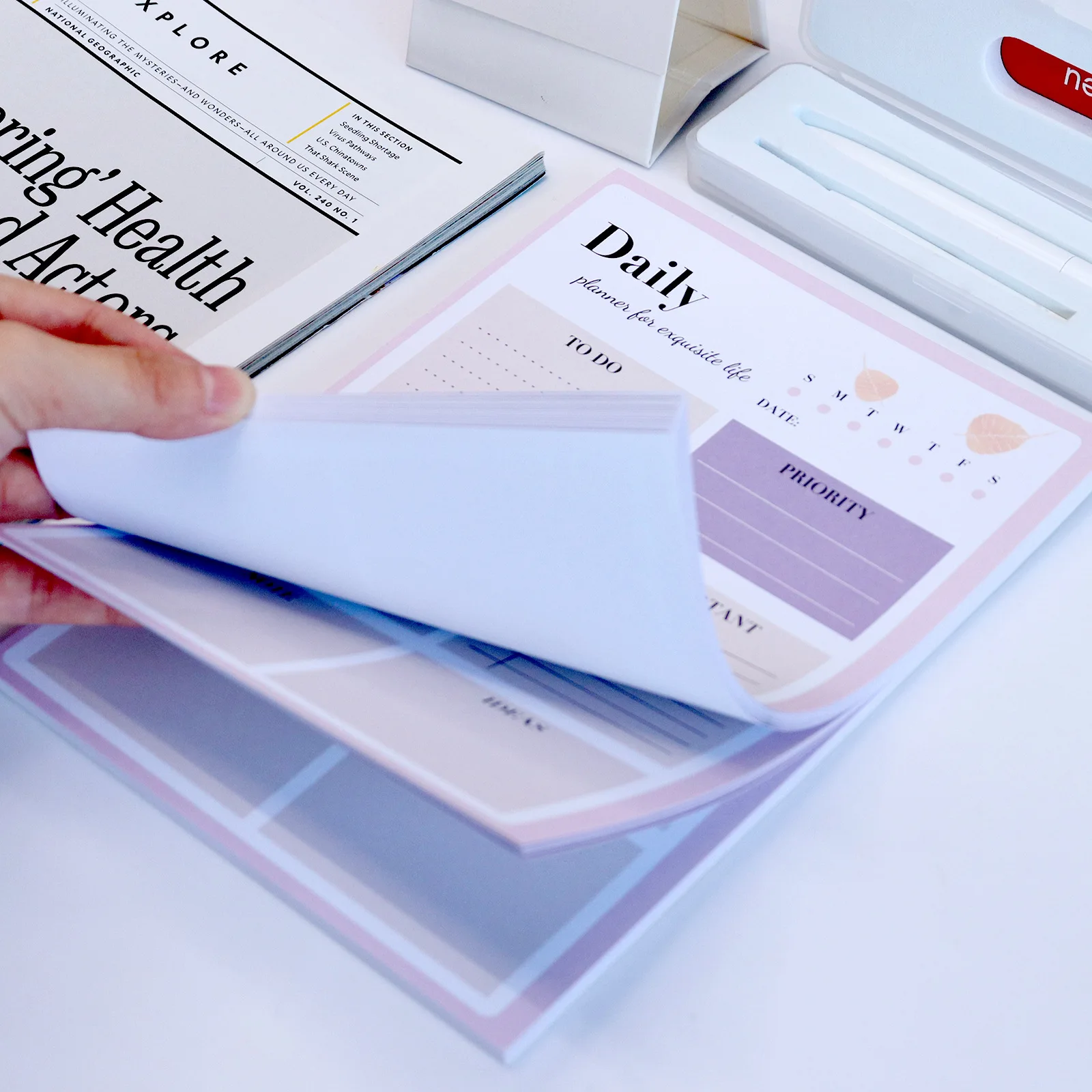 

Morandi Series Daily Plan Memo Book Note Book Can Tear Notepad Office Schedule Organizer Notebook For School Stationery