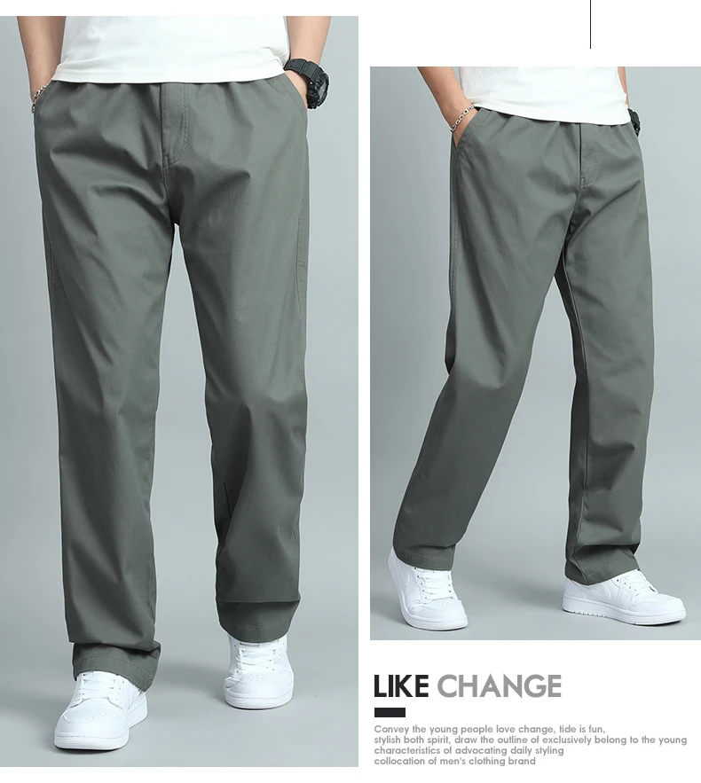 Große Größe Herren Freizeithose Relaxed Fit Baumwollhose Elastische Taille Kordelzug Jogginghose Herren Joggerhose Sommer Frühling – Detail 8