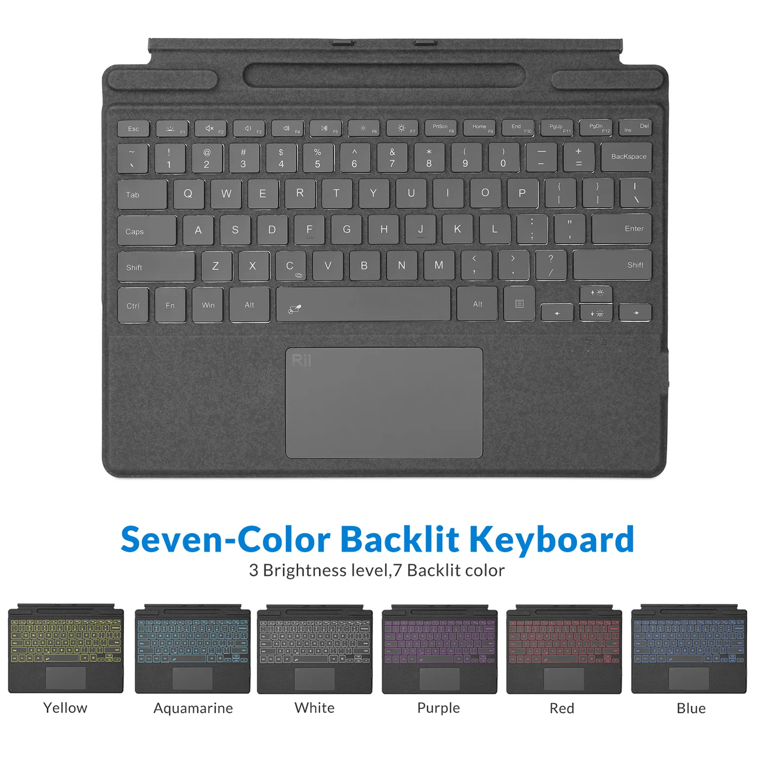 Capa tipo Portátil para Microsoft Surface Pro Pro Pro x sem Fio Retroiluminado de Cores Teclado com Touchpad