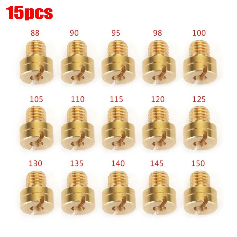 15x Car Carb Main Jets For Mikuni Carburetor 604 VM22 VM24 VM26 VM30 26mm 28mm For Bike 125cc-250cc Engine Motorcycle Bike