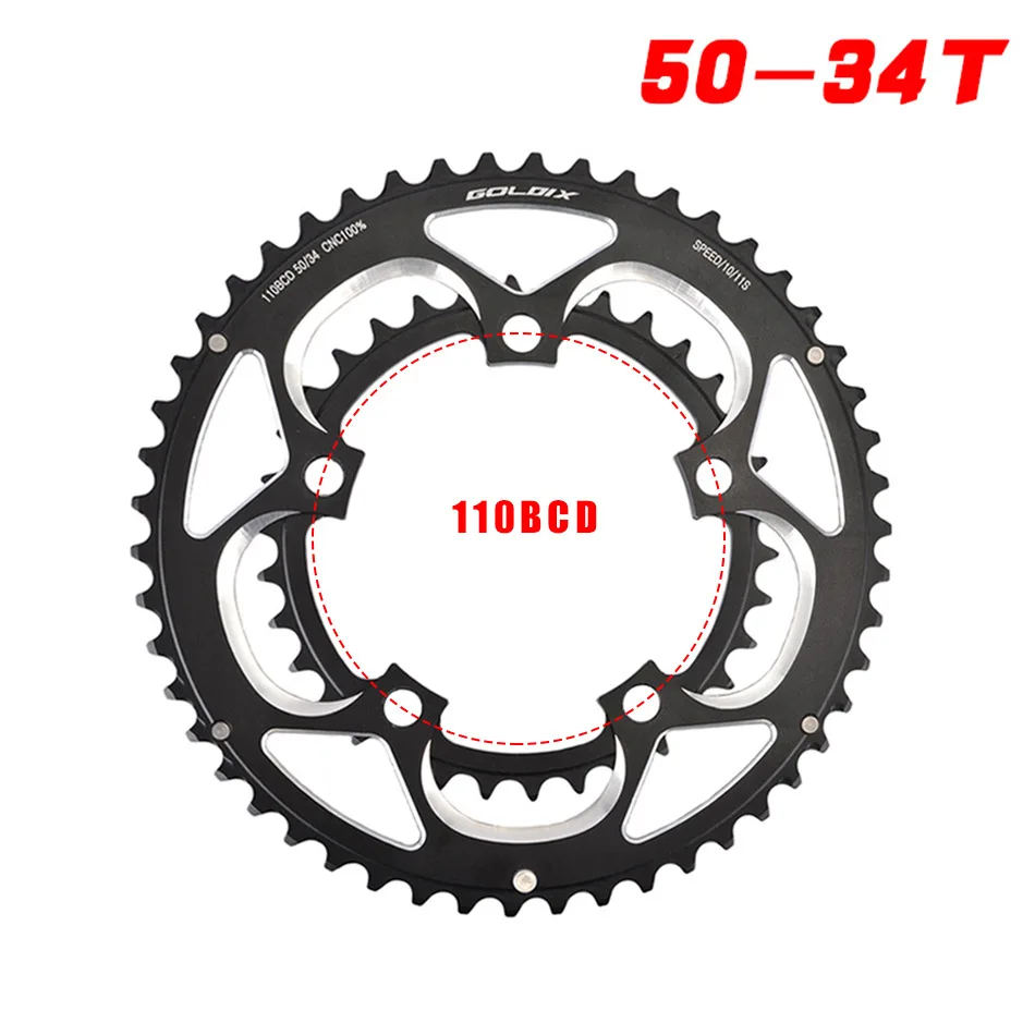 Corona Per Bici Da Strada 110mm BCD - In Lega Di Alluminio CNC, 34T O 50T, Per 8-11 Velocità - copertina