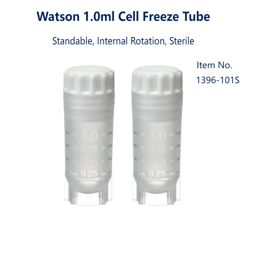 20pcs Watson 1.0ml 2.0ml Cell Freeze Tube Standable Internal External Rotation Sterile DNase RNase-free