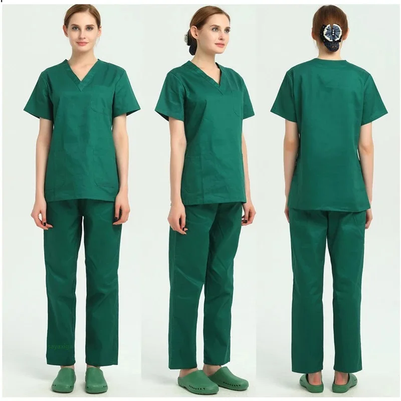 Cotton scrubs medical uniforms woman an men nurse scrubs top nurse uniform suits nurse uniform dress working uniform blouse