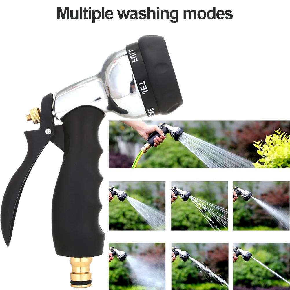Water Spray Gun High Pressure Metal Water Spray Gun Rust Prevention with Rubber Handle for Car Garden Lawn Wash for Cleaning water gun