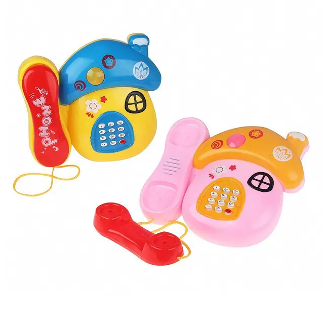 Cartoon Mushroom Toy Phone Music Light Electronic Telephone Vocal Toy Kids Educational Toy Baby Learning Toy for Children Toys 6