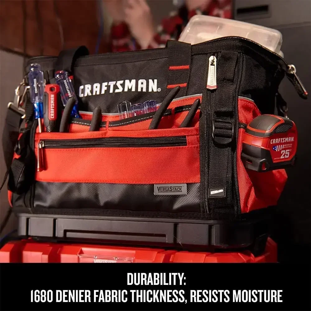 Zippered Tool Bag, 31 Pocket Organizer, Heavy Duty Tool Tote (CMST17622) 4