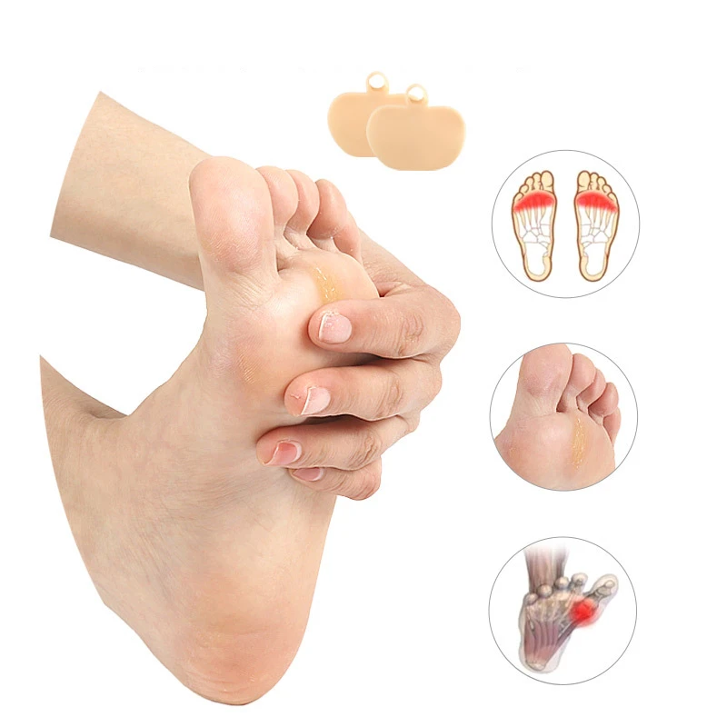 2pieces=1pair Silicone Gel Patch Cushion Pads Orthotic High Heel Insoles Metatarsal Shoes Sore Forefoot Foot Care Pain Relief heel insoles
