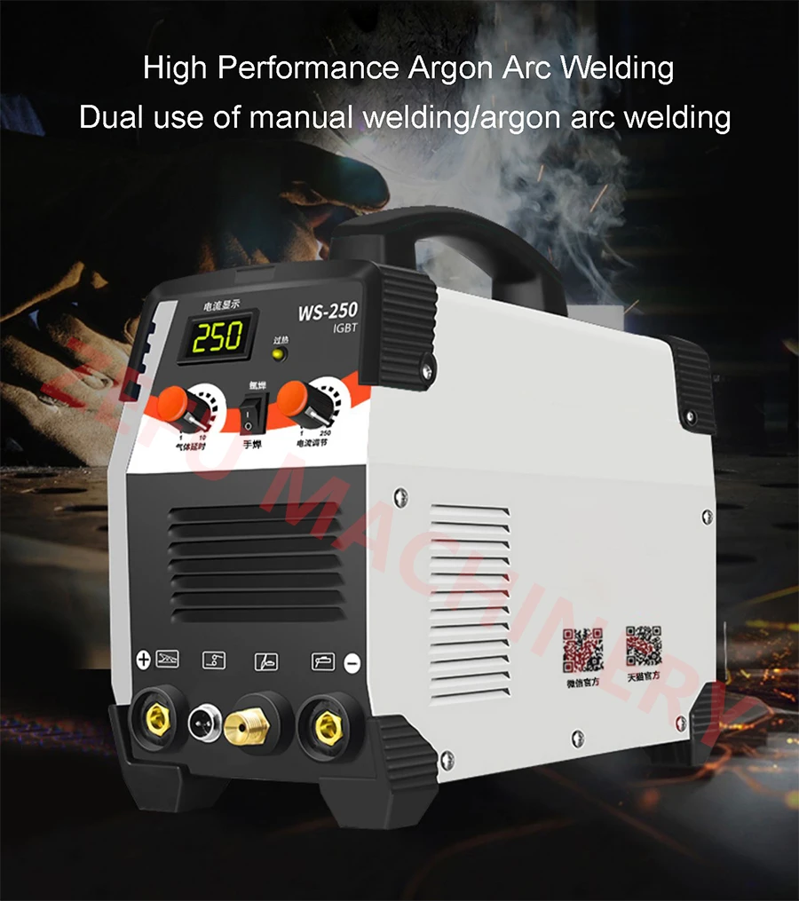 220V Argon Arc Welding Machine Portable Small Electric Welding Machine WS-250 High Power Argon Arc Dual-Use