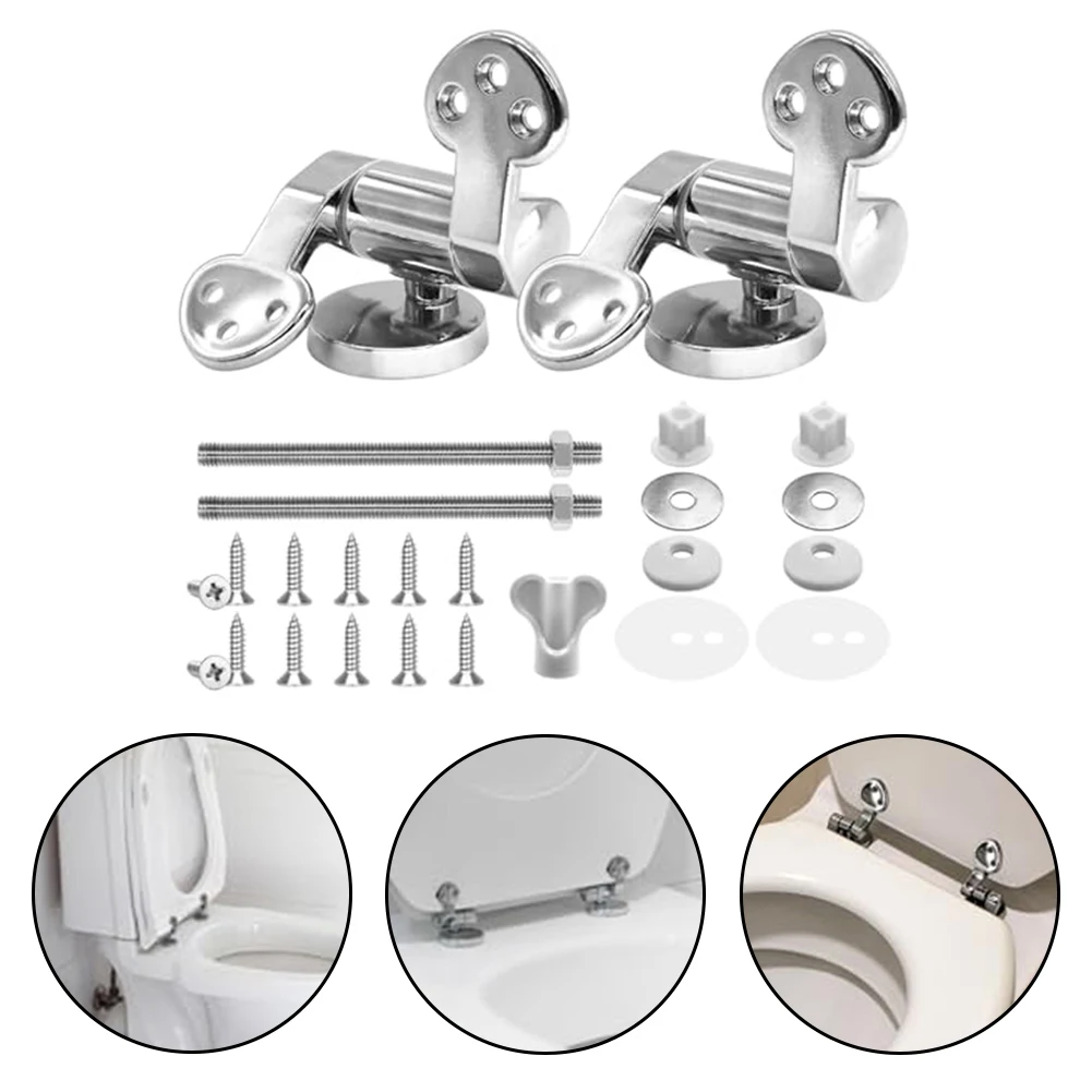 Toilet Seat Hinge Replacement Parts Toilet Lid Fixing Soft Close Mechanism Mountings Hinge Screws Bolts Nuts