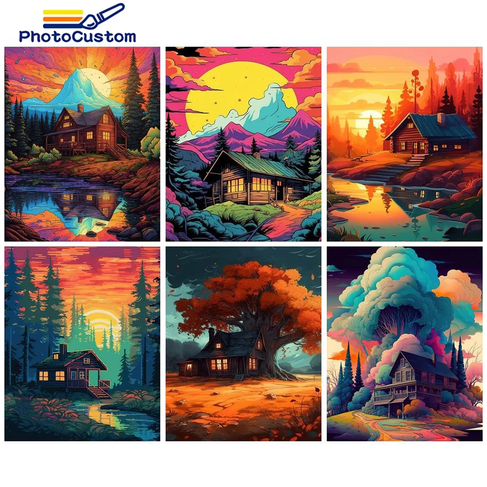 

PhotoCustom Oil Painting By Numbers On Canvas HandPainted Picture Abstract Paint For Adults Drawing DIY Kits Home Decoration Gif