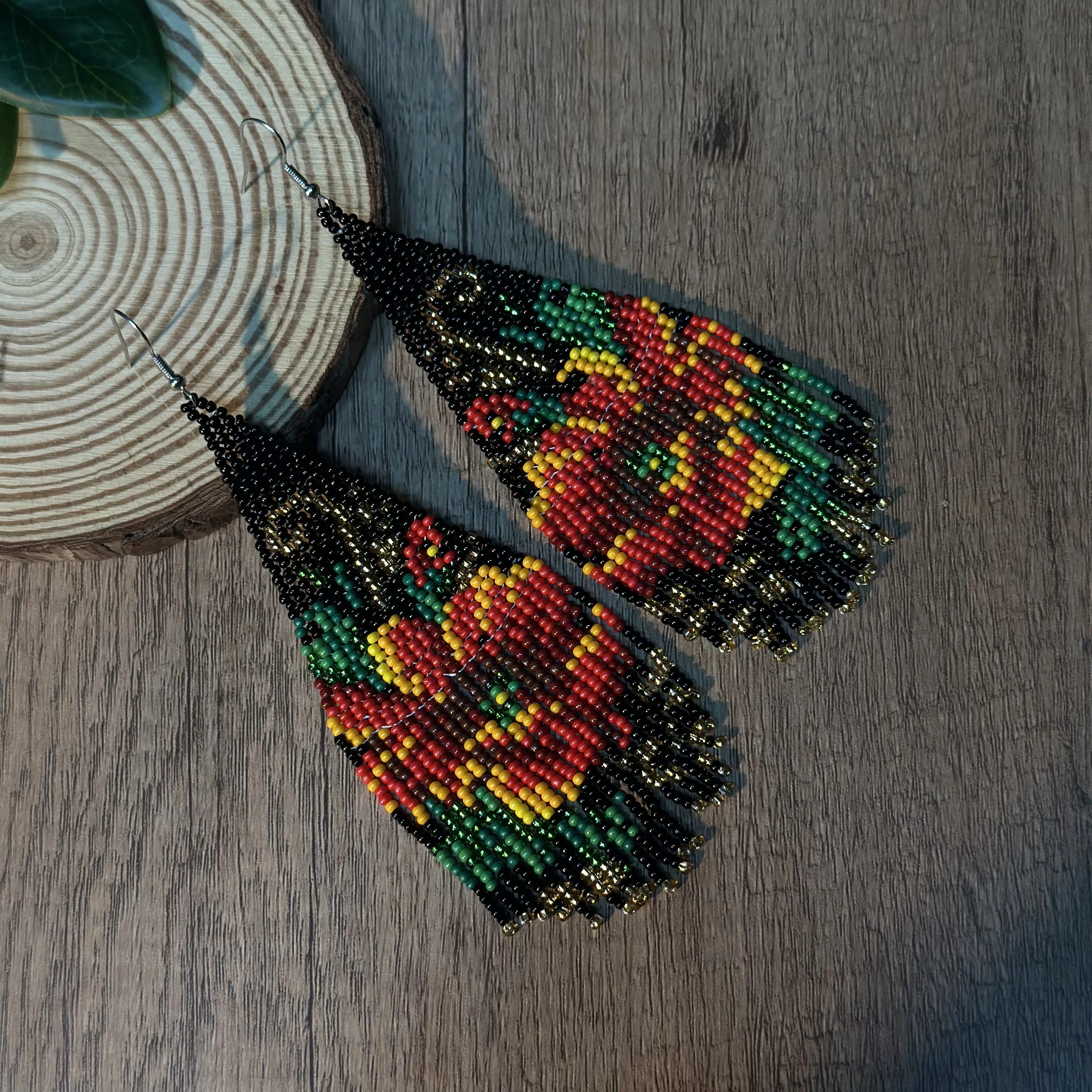 Kreative florale Perlen Fransen Ohrringe handgemachte böhmische Glasperlen Perlen Ohrringe Haken Damen Ohrring Perlen Schmuckherstellung – Detail 9