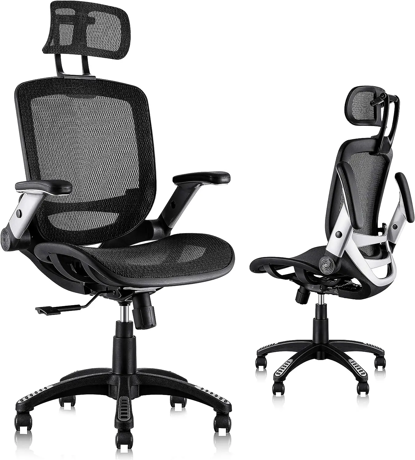 

Ergonomic Mesh Office Chair High Back Desk Chair Home Computer Chair Gaming Task Chair,Lumbar Support and PU Wheels,Black
