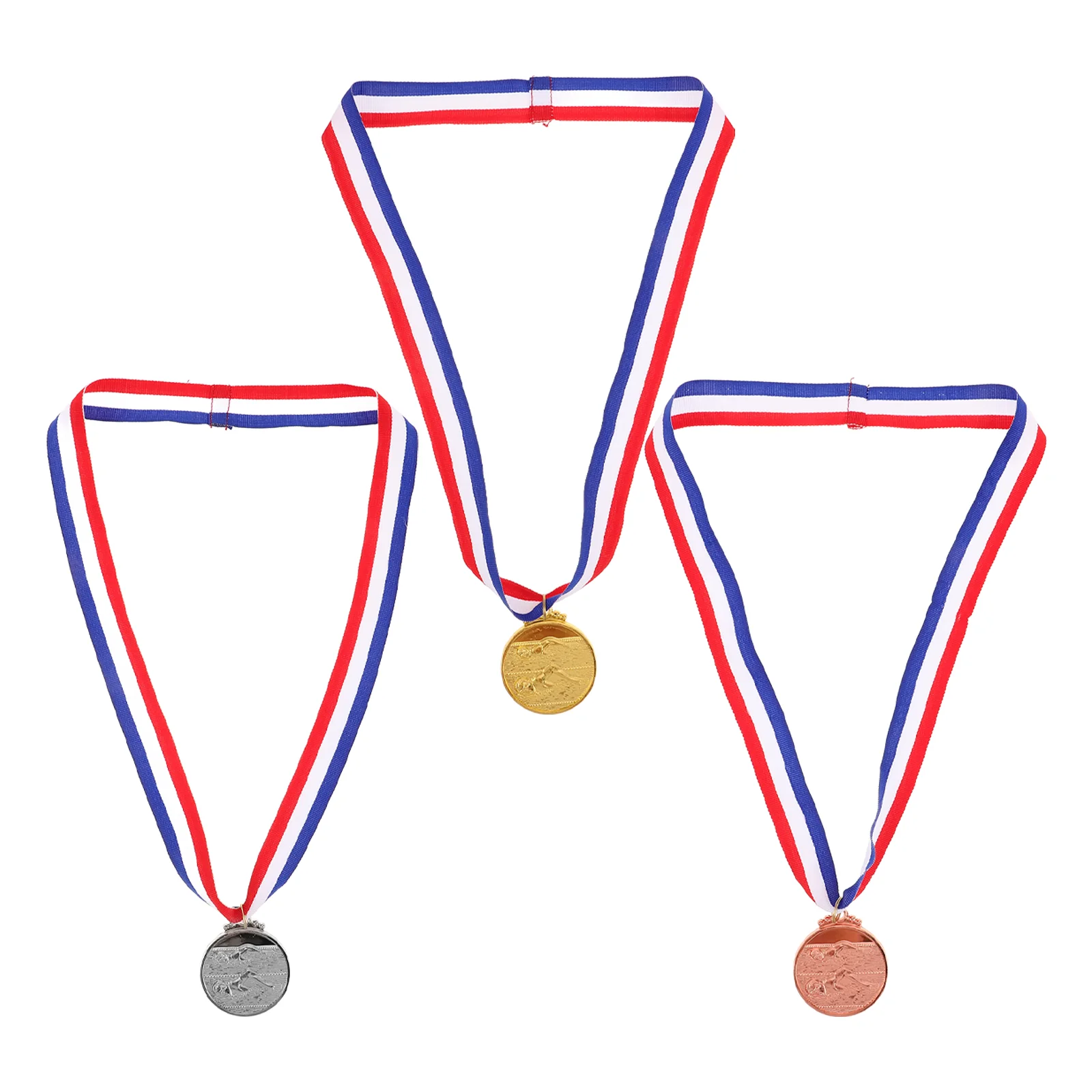 3pcs Gold Silver Bronze Medals With Ribbon Winner Awards For Swimming Competitions School Sports Events And Training Institution