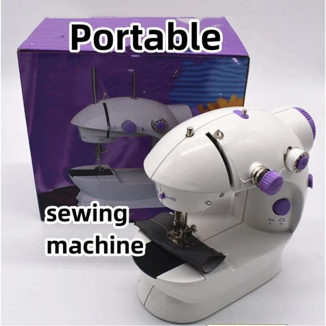 Mini Portable Sewing Machine Foot Pedal Straight Line Hand Table Two Thread  Kit Electric Household Night Light 220V - AliExpress