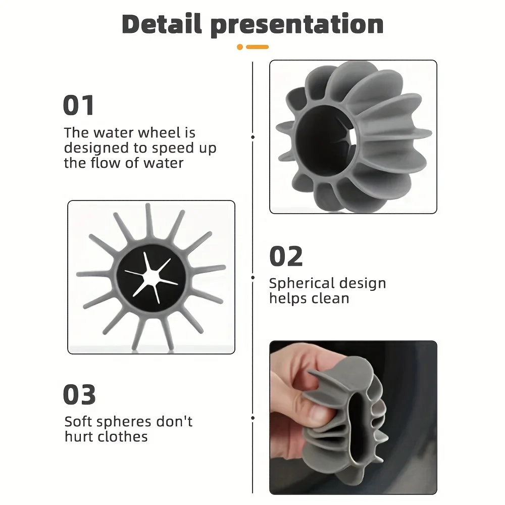 Laundry Ball Pet Hair Remover Laundry Hair Catcher Laundry Ball Reusable Silicone Clothes Hair Cleaning Tools Pet Hair Remover Washing Machine Cat Catcher Laundry Ball