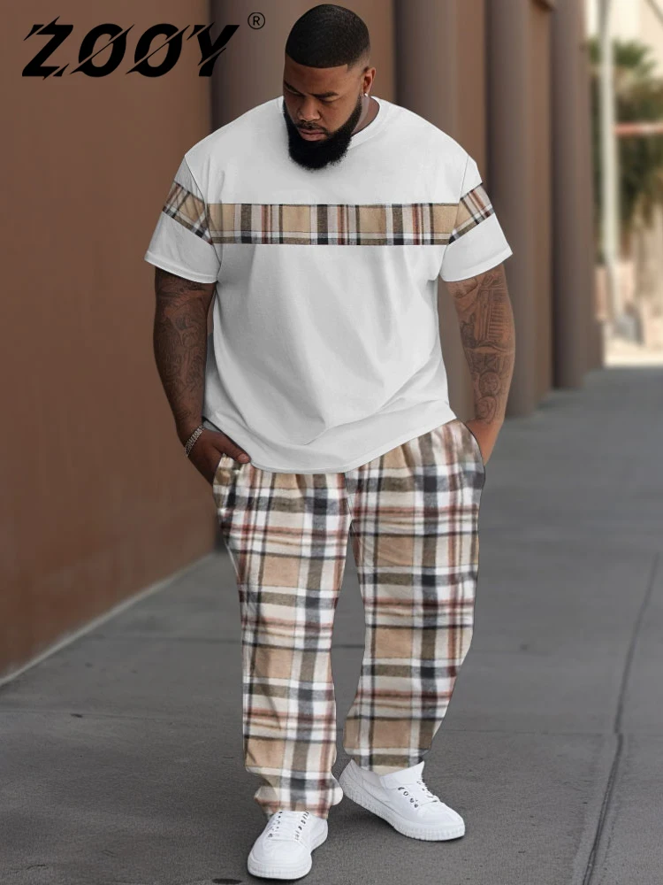 

Мужской комплект из футболки и брюк с коротким рукавом