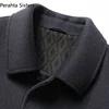 Brand Top Quality 69.8% Wool Jacket For Men Autumn Winter Solid Color Business Goose Down Liner Double-Sided Woolen Coat Jackets 2