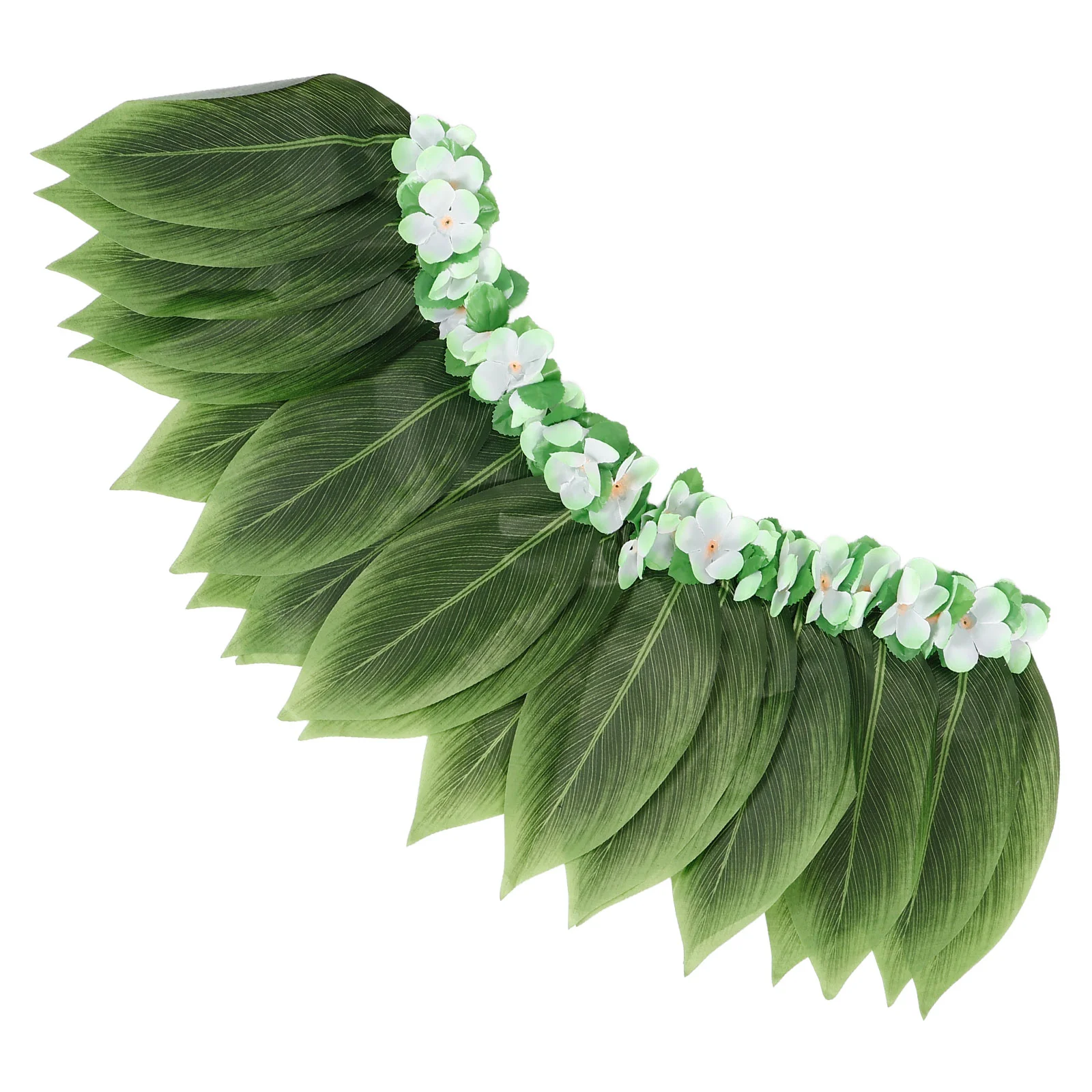 Hula Skirt Waist 15in Length Green Fabric Adjustable Luau Party Luau Party Skirt Costume Beach Event Accessories