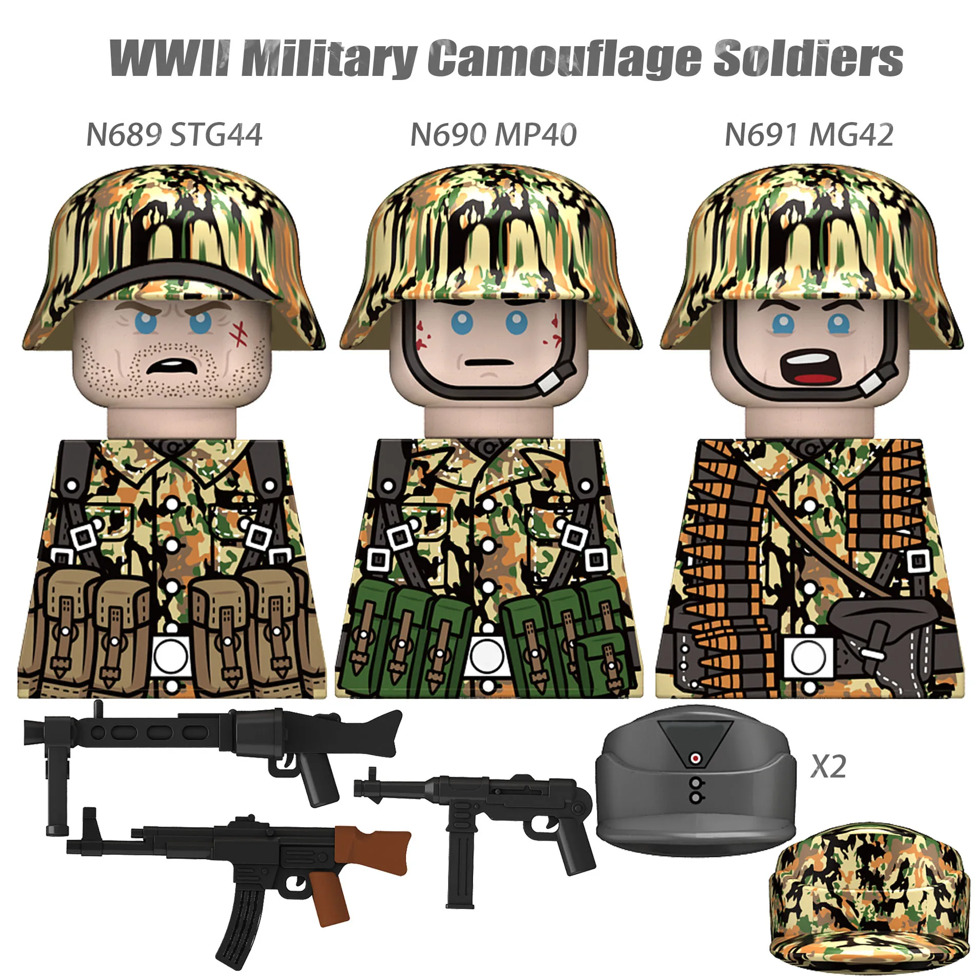 WW2 Winter Soldiers Building Block Set - Military Figures & Weapons Collection