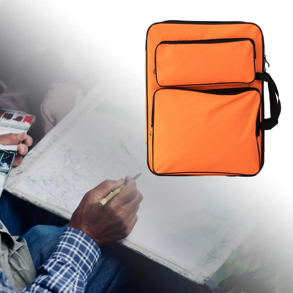 A3 포트폴리오 케이스 다기능 경량 옥스포드 천 소프트 사이드 도구 보관함 (아티스트 페인팅 브러쉬, 연필, 학용품)