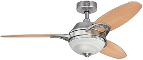 

Arcadia Indoor Ceiling Fan with Light and Remote, 46 Inch, Brushed Nickel Living room decoration bedroom decor led ceiling fans