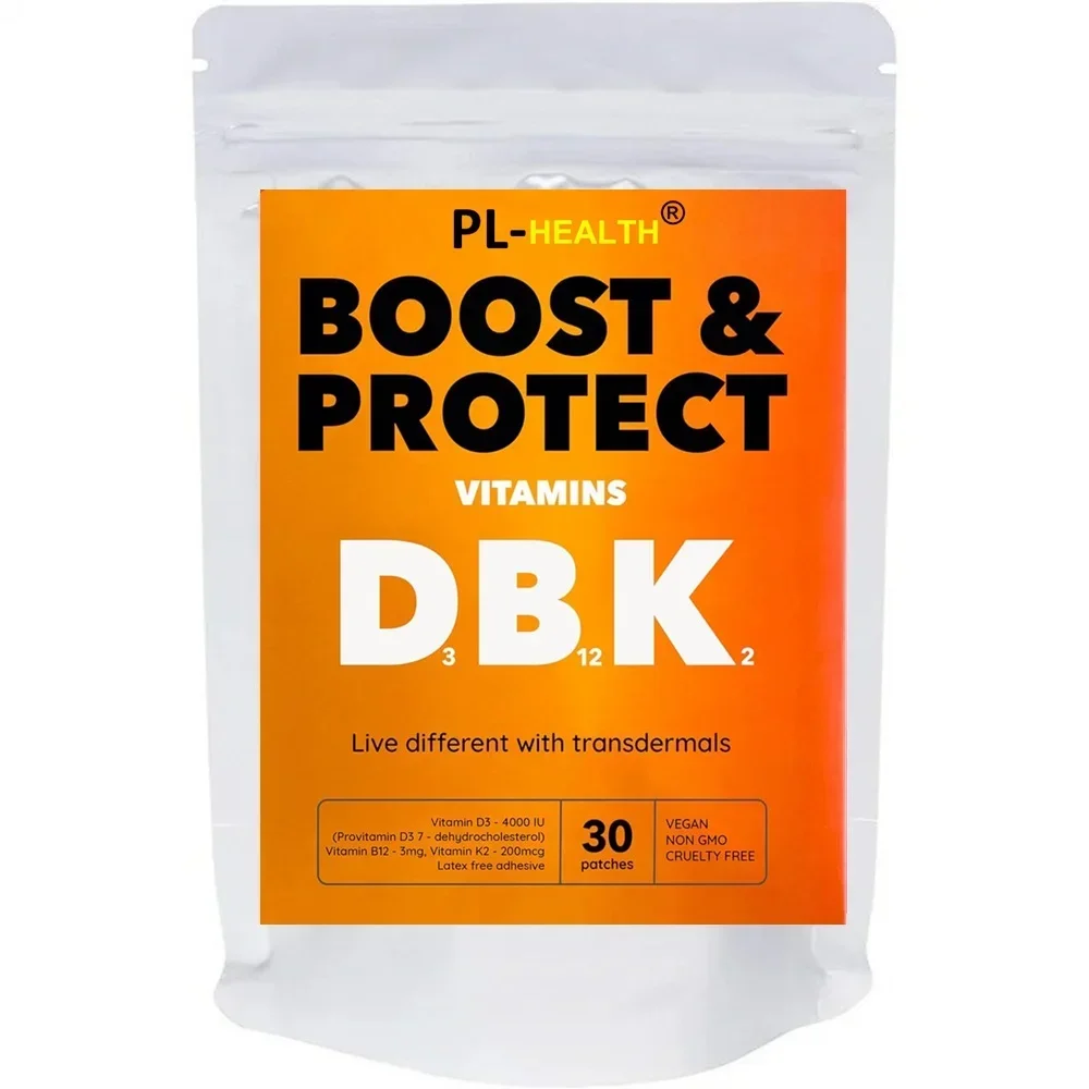 

D3, B12 и K2 трансдермальные пластыри-30 ежедневных пластырей-для веганов, без жестокости, без ГМО, без латекса