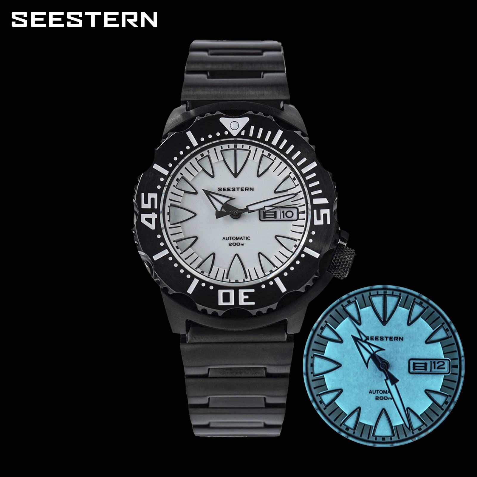 Seestern Monster Dive Watch 200m Water Proof Nh36 Men's Mechanical