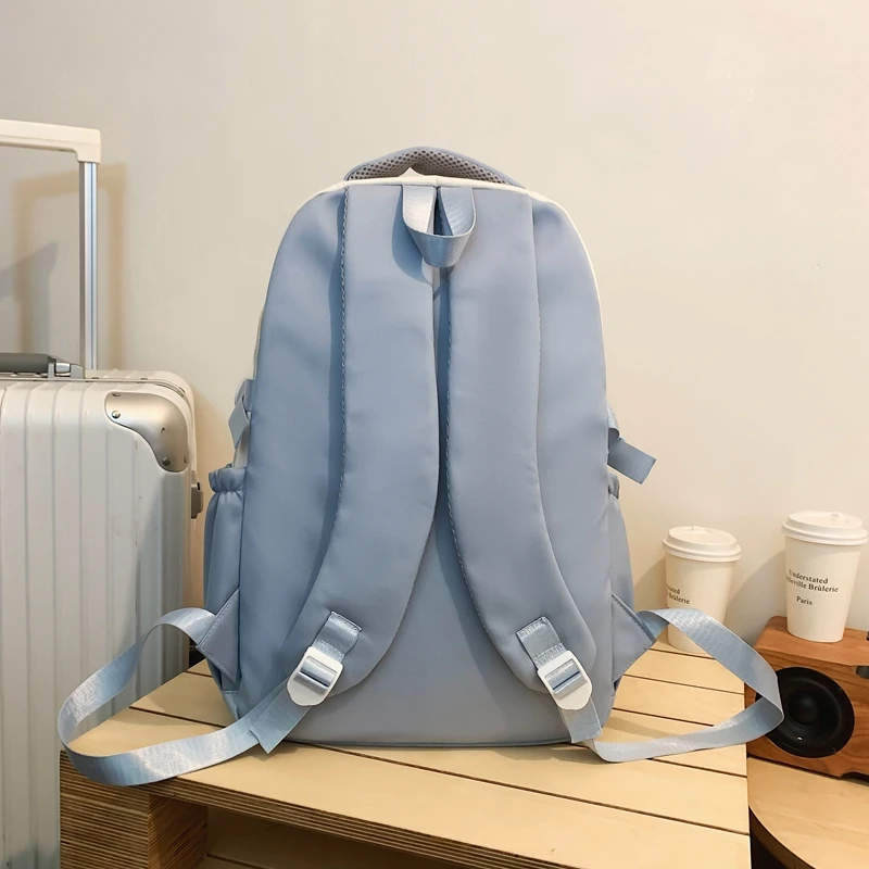 Fashion waterproof nylon women Backpack Girl travel High capacity Mochila student men black and white patchwork color laptop bag