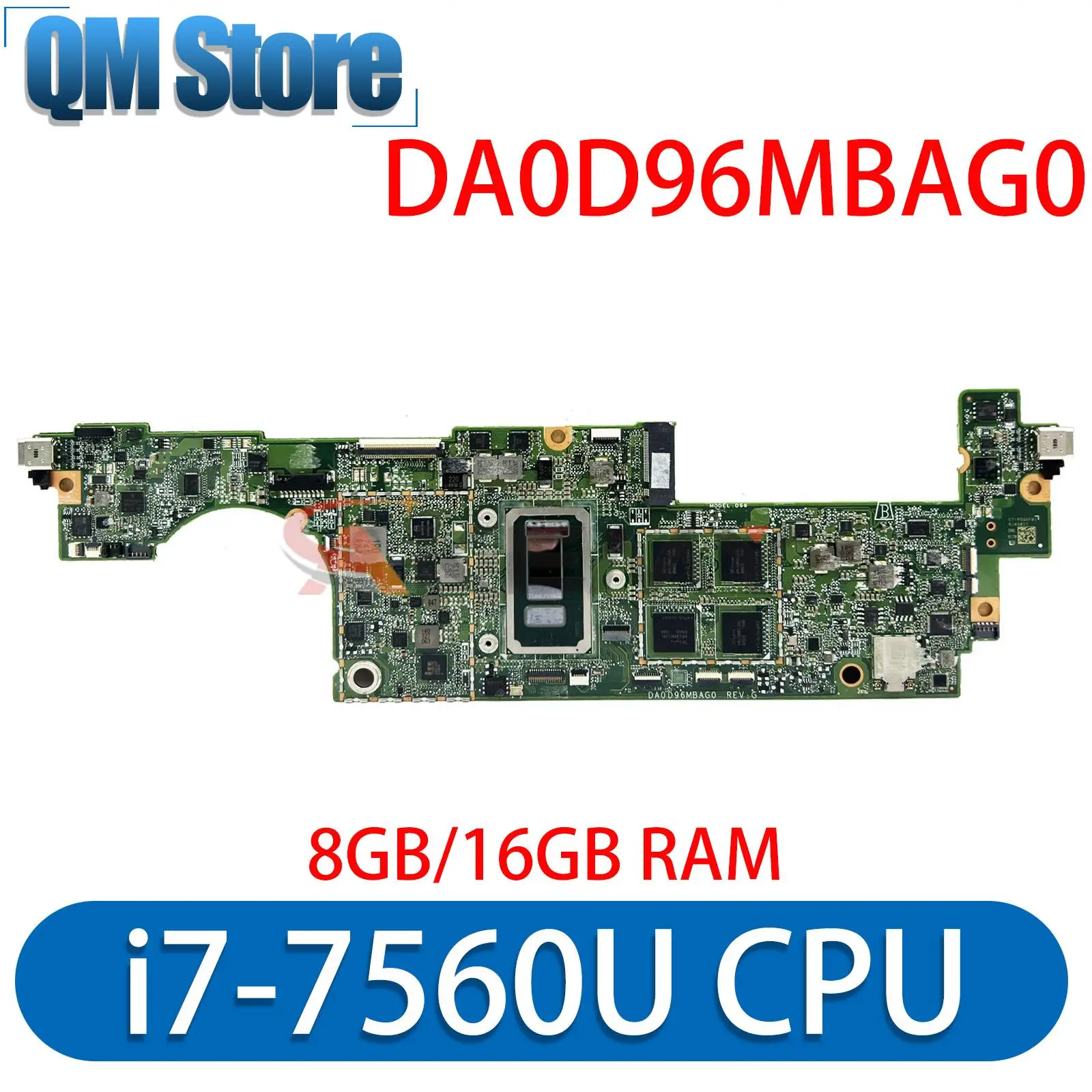 

DA0D96MBAG0 For HP Spectre X2 Detachable 12-C 12-C012DX Lapptop Motherboard With i7-7560U CPU 8GB/16GB RAM 920544-601 920545-601