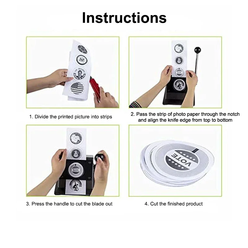 Round Badge Paper Cutter Punch Die Cutter Button Maker Circular DIY Button Badage Paper Card Cutting Machine 25/32/44/58/75mm paper cutter,circular cutter