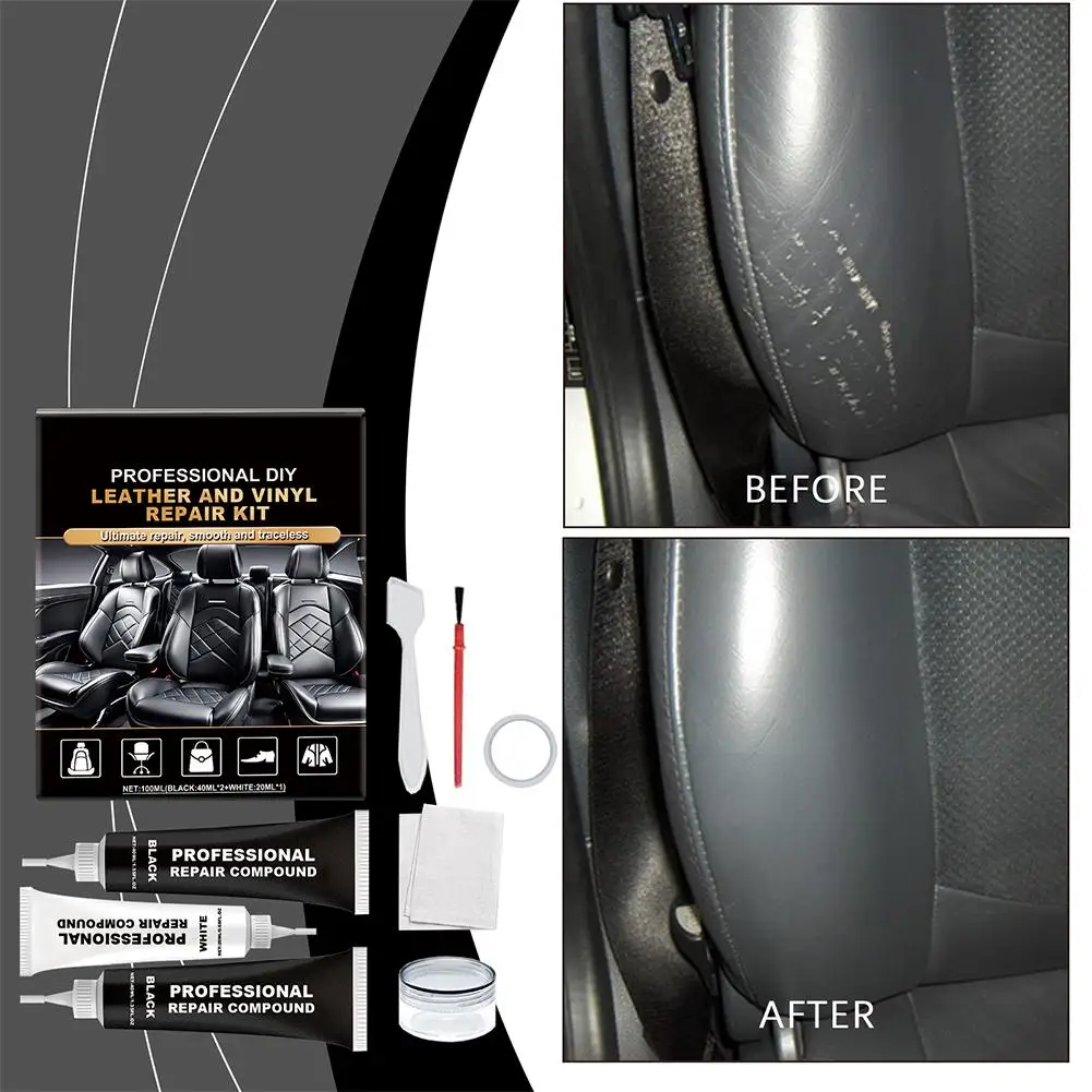 1 set Leather Repair Gel Color Car Repair Scratches Cracks Sofa Auto Seat Leather Complementary Refurbish Cream Repair Paste ﻿ 2