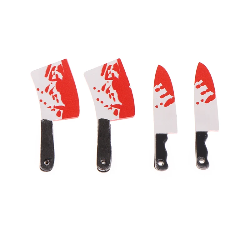 

2 шт. миниатюрный кукольный домик, кухонный нож для фруктов, акриловый двухсторонний меч для крови, нарезанные овощи, забавный кукольный домик, праздничный Декор