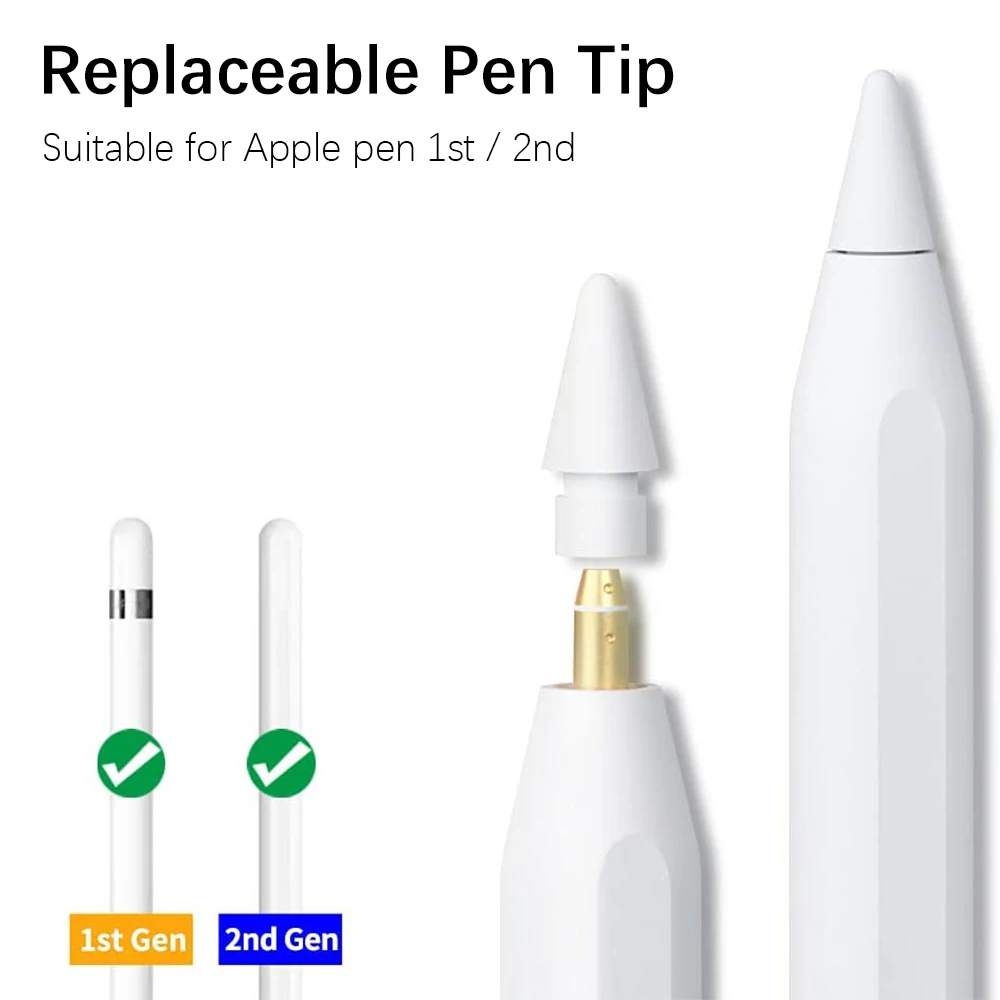 Stylus Pen Pencil Tips For Apple Pencil 1st 2nd Generation iPencil Pen Tip For Apple iPad Pro Air Spare Nib Accessories 1/2/3Pcs