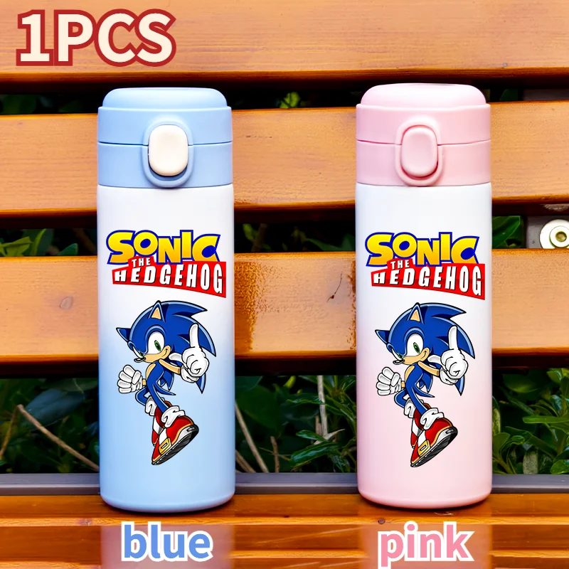 thumbnail image 1 of Sonic The Hedgehog - Vaso de agua aislado de acero inoxidable de gran capacidad para niños, color degradado, 420 ml, portátil, para deportes al aire libre, 1 of 5
