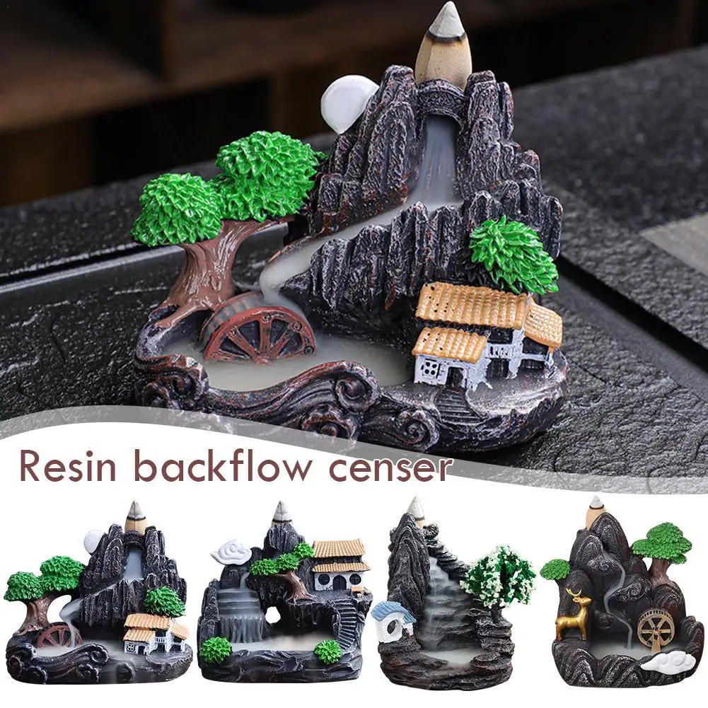 

Backflow Incense Burner Ceramic Waterfall Backflow Incense Burner For Home And Office Decoration With Incense Cones For Bedroom